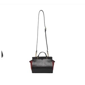 Old Trend satchel Elegant Black and Red Women's Handbag